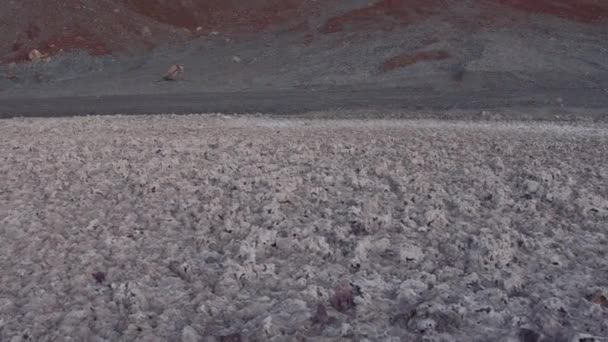 Den typiska grova saltsjön vid Badwater - Death Valley National Park — Stockvideo