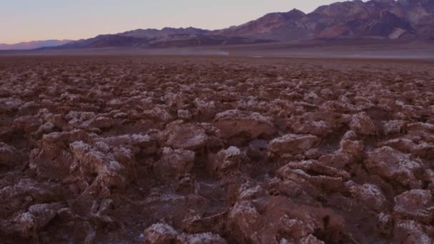 Rough grounds at Devils Golf Course in Death Valley National Park — Stock Video