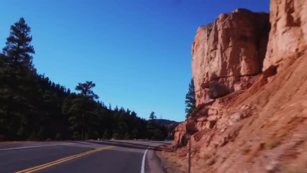 The amazing landscape at Red Canyon in Utah - POV driving — Stock Video