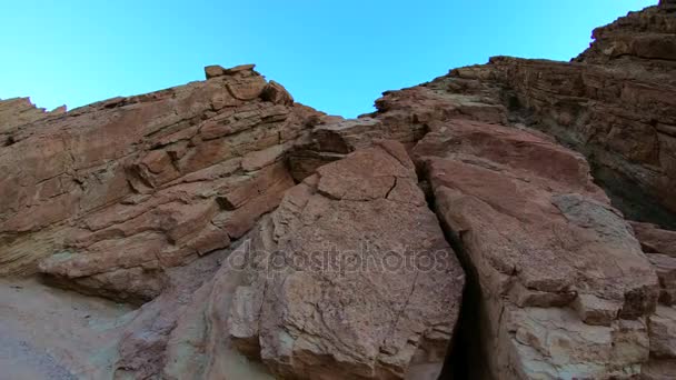 Il Canyon d'Oro della Valle della Morte - vista serale — Video Stock