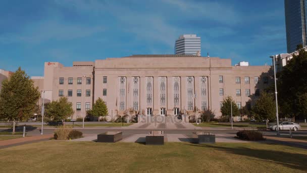 Önkormányzat épülete Oklahoma városban — Stock videók