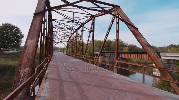 Original Route 66 Bridge från 1921 i Oklahoma — Stockvideo