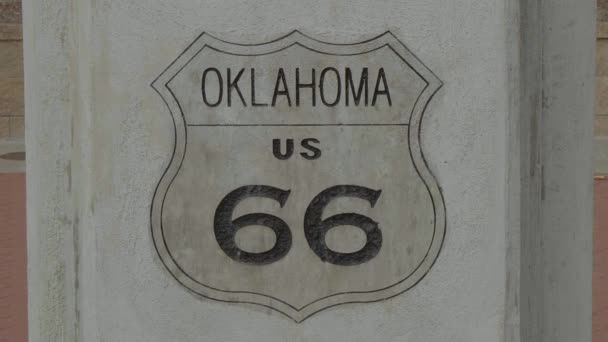 Oklahoma Historic Route 66 sign in Tulsa — Stock Video