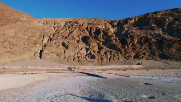 Badwater Salt Lake at Death Valley California — Stock video