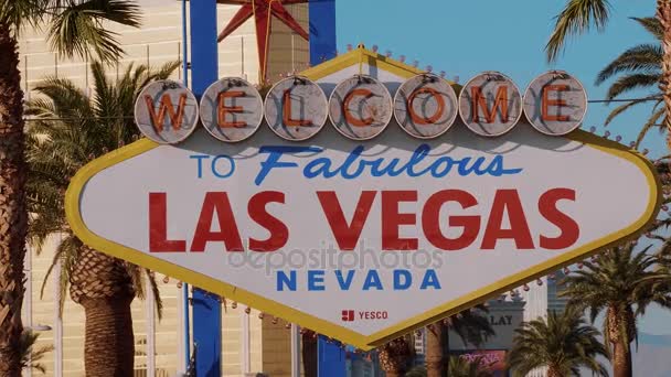 Benvenuti al favoloso segno di Las Vegas — Video Stock