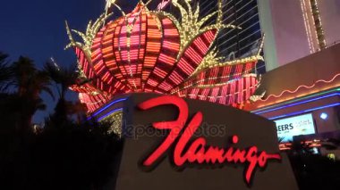 Flamingo Otel ve Kumarhanesi Las Vegas - güzel bir akşam manzarası - LAS VEGAS-NEVADA, 11 Ekim 2017