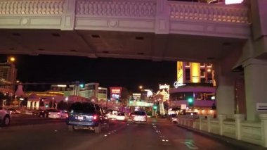 Gece Las Vegas 'ta muhteşem oteller ve kumarhaneler LAS VEGAS-NEVADA, 11 Ekim 2017