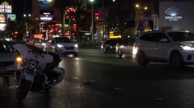 Las Vegas Bulvarı 'nda polis motosikleti - LAS VEGAS-NEVADA, 11 Ekim 2017