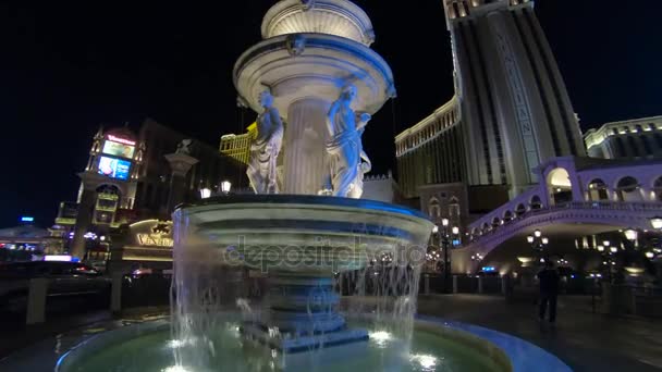 Niesamowity wenecki hotel i kasyno Las Vegas w nocy - LAS VEGAS-NEVADA, 11 października 2017 — Wideo stockowe