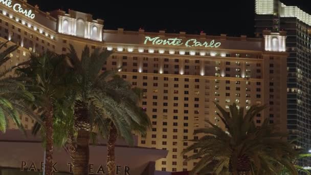 Exklusivt Monte Carlo Hotel på Las Vegas Boulevard - LAS VEGAS-NEVADA, 11 oktober 2017 — Stockvideo