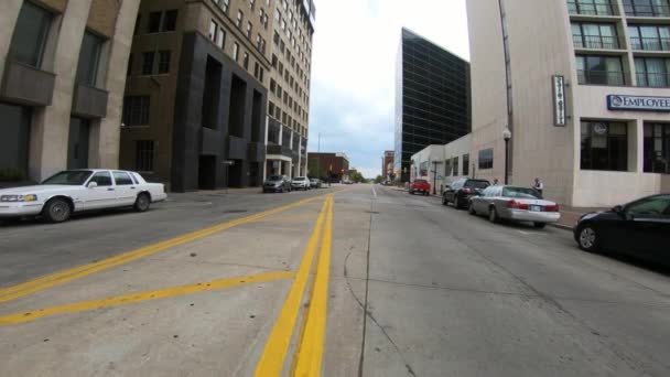 Tulsa şehir - cadde görünümü boş sokakları - Las Vegas Nevada, 11 Ekim 2017 — Stok video