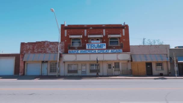 Un verdadero fanático del presidente Trump en Oklahoma - OKLAHOMA CITY-OKLAHOMA, 21 de octubre de 2017 — Vídeo de stock