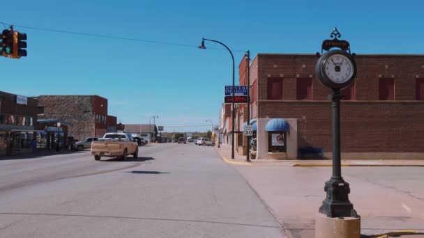 Het prachtige centrum van Stroud - een klein stadje in Oklahoma - OKLAHOMA CITY-OKLAHOMA, OKTOBER 21,2017 — Stockvideo