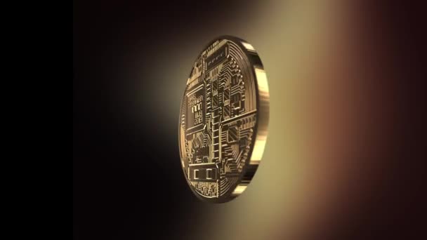 Bitcoin - animação de uma moeda de giro — Vídeo de Stock