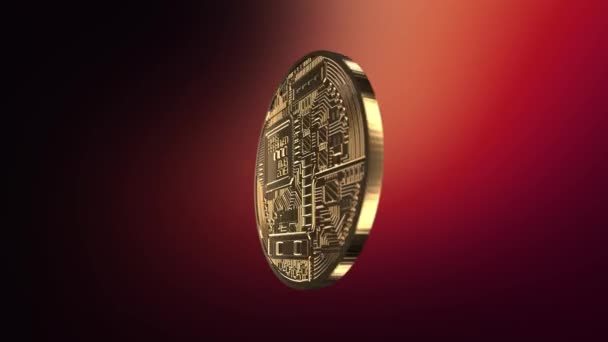 Bitcoin - animation av en roterande mynt — Stockvideo