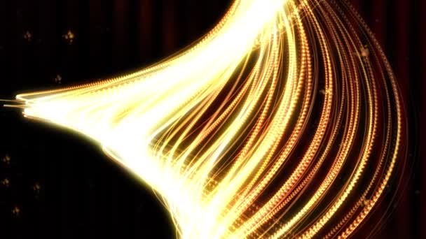 Animated golden light streaks for background — Stock Video