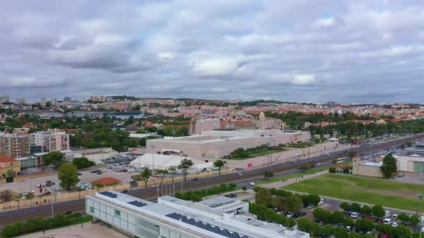 A cidade de Belém em Lisboa de cima — Vídeo de Stock