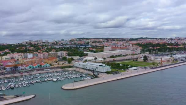 A cidade de Belém em Lisboa de cima — Vídeo de Stock