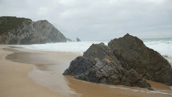 Schöner Adraga Strand Der Atlantischen Meerküste Portugal — Stockfoto