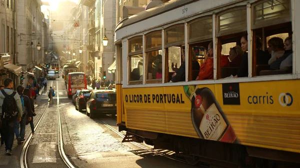 Słynne Stare Tramwaje Lizbonie Lizbona Portugalia Października 2019 — Zdjęcie stockowe