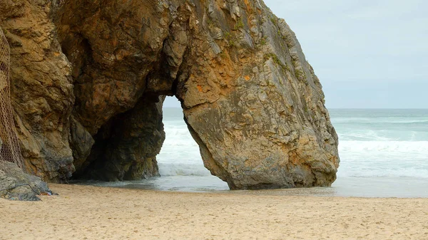 Vackra Stranden Adraga Vid Atlantkusten Portugal — Stockfoto