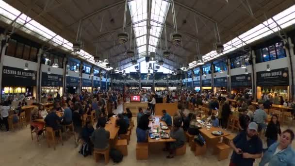 Time Out Market Hall Lisboa Também Chamado Mercado Ribeira Lisboa — Vídeo de Stock