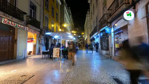 City of Lisbon by night - timelapse shot - City Of Lisbon, Portugal - November 5, 2019 — стокове відео