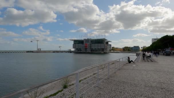 Park of Nations at Expo district in Lisbon - CITY OF LISBON, PORTUGAL - NOVEMBER 5, 2019 — Stock Video