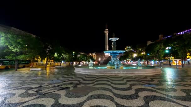 Stadt Lissabon bei Nacht - Zeitraffer - Stadt Lissabon, Portugal - 5. November 2019 — Stockvideo