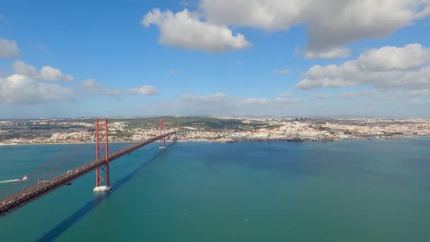 Imágenes Diurnas Del Puente Río Sobre Río Tejo Lisboa Desde — Vídeos de Stock