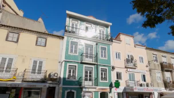 Historyczna Dzielnica Alfama Lizbonie Zdjęcia Dronów Lotniczych — Wideo stockowe