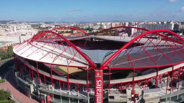 Vista Aérea Sobre Estadio Fútbol Benfica Lisboa Llamado Estadio Luz — Vídeo de stock