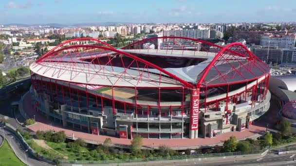 Increíble Arquitectura Del Estadio Fútbol Benfica Lisboa Estadio Luz Lisboa — Vídeo de stock