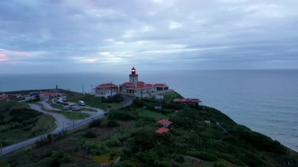 Vista Cima Cabo Roca Com Farol Marco Famoso Portugal — Vídeo de Stock