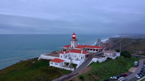 Cabo Roca Con Faro Famoso Punto Riferimento Portogallo — Video Stock