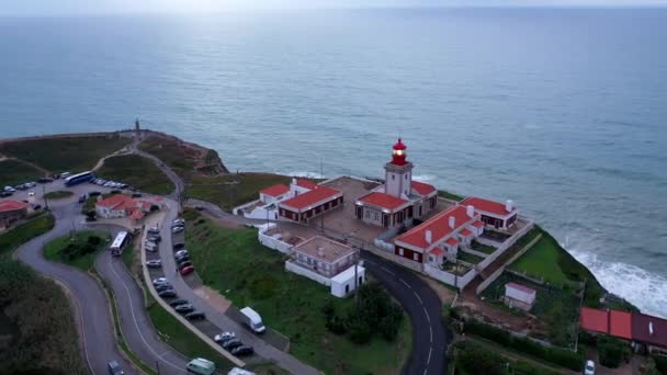 Cabo Roca Φάρο Είναι Διάσημο Ορόσημο Στην Πορτογαλία — Αρχείο Βίντεο