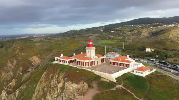 Cabo Roca Com Farol Famoso Marco Portugal — Vídeo de Stock