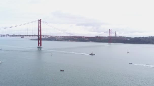 Imágenes Diurnas Del Puente Río Sobre Río Tejo Lisboa Desde — Vídeos de Stock