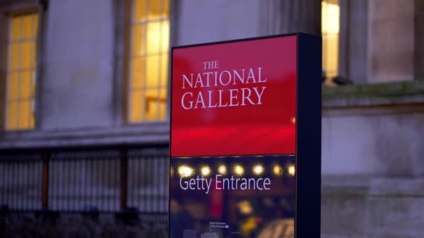 National Gallery London Getty wejście - Londyn, Anglia - 10 grudnia 2019 — Wideo stockowe