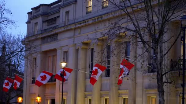 Casa do Canadá em Londres - LONDRES, INGLÊS - DEZEMBRO 10, 2019 — Vídeo de Stock