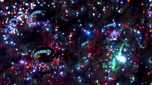 Färgglad jul dekoration bakgrund - London, England - december 10, 2019 — Stockvideo
