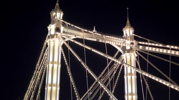 Niesamowita konstrukcja Albert Bridge London — Wideo stockowe