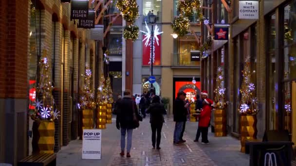 Hermoso carril en el West End de Londres - LONDRES, INGLATERRA - 10 DE DICIEMBRE DE 2019 — Vídeos de Stock