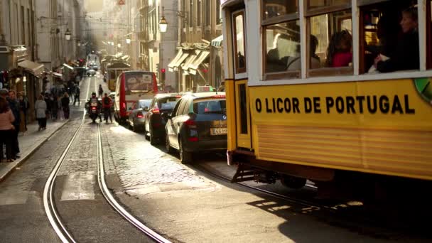 Tramway Historique Célèbre Lisbonne Lisbonne Portugal Novembre 2019 — Video