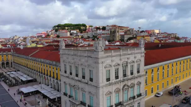 Stadsgezicht Lissabon Van Bovenaf Beelden Van Drone Vanuit Lucht — Stockvideo