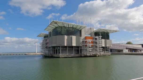 Aquarium Van Lissabon Genaamd Oceanario Lisboa Het Park Van Naties — Stockvideo