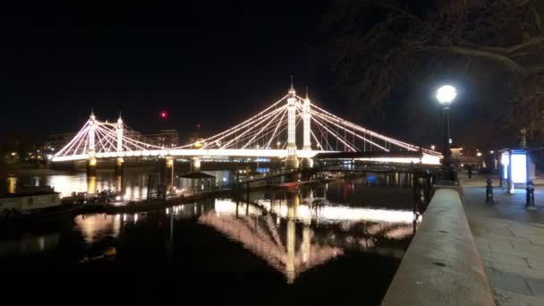 Timelapse Φωτογραφία Του Albert Bridge Στο Λονδίνο — Αρχείο Βίντεο