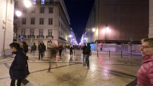 Lissabon Stad Nachts Timelapse Shot Lissabon Portugal November 2019 — Stockvideo
