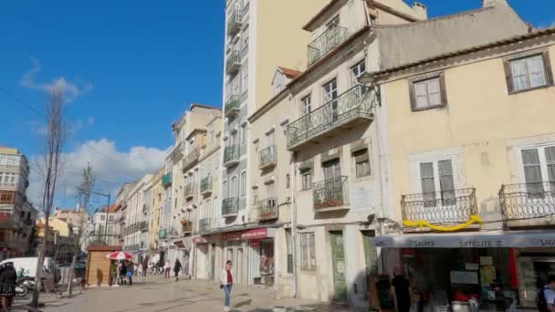 Aerial View Streets Lisbon Tejo Lisboa Aerial Drone Footage — 비디오