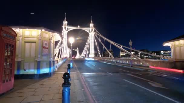 Хронологический Снимок Альберт Моста Лондоне — стоковое видео